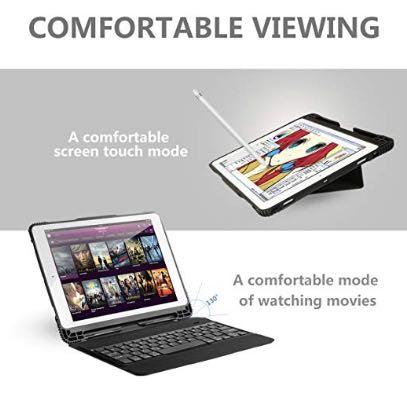 360 Degree Rotation,Backlit 7 Color Black IVSO Keyboard Case for ipad pro 12.9 2018 3rd iPad Case with Keyboard Apple Pencil Charging Supported Fit for Apple ipad pro 12.9 2018