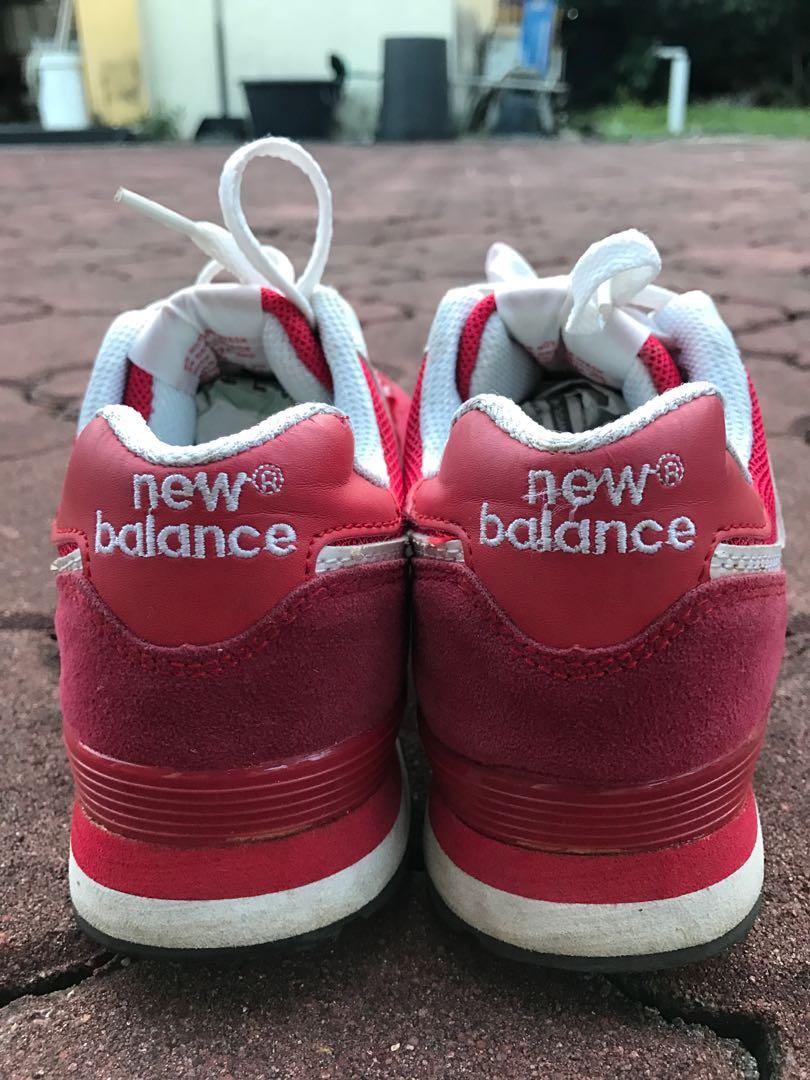 New Balance 574 red sneakers shoes made in Vietnam, Women's Fashion
