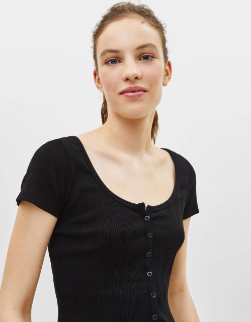 Bershka button down top clearance