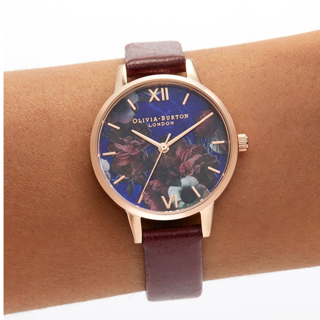 Olivia burton burgundy outlet watch