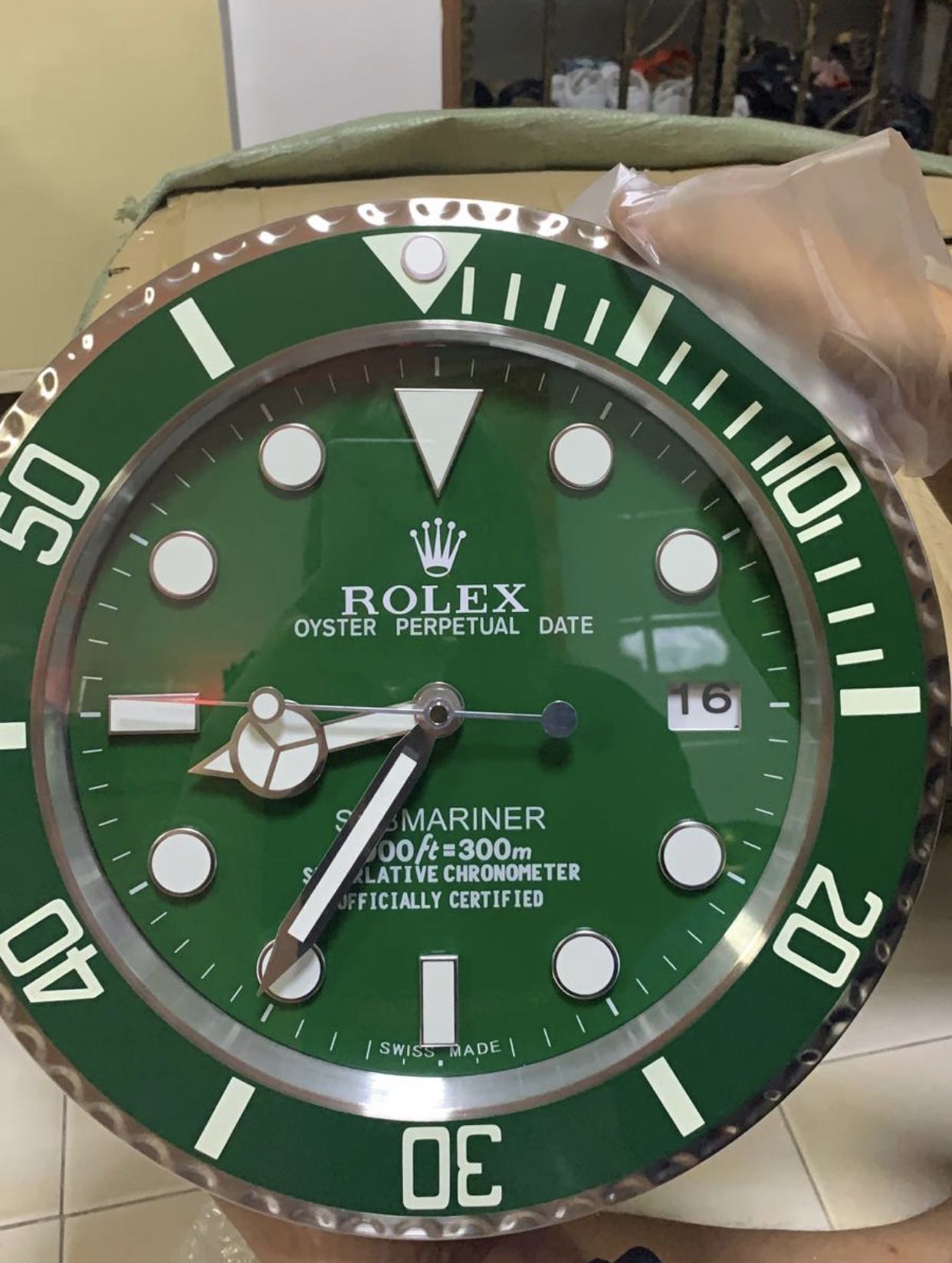 Rolex Hulk Submariner Wall Clock