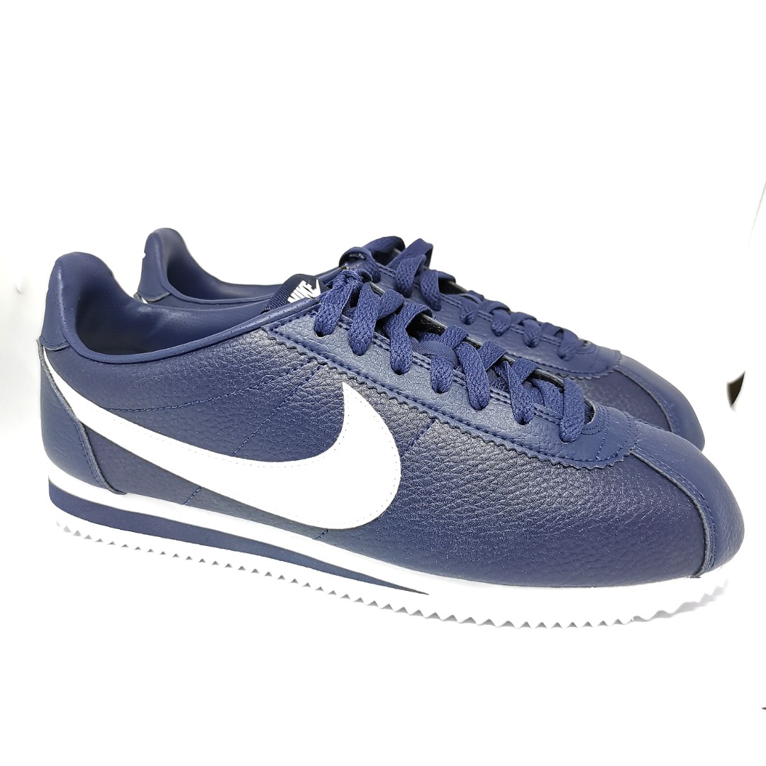 US 9.5) Nike Cortez Leather Navy Blue 