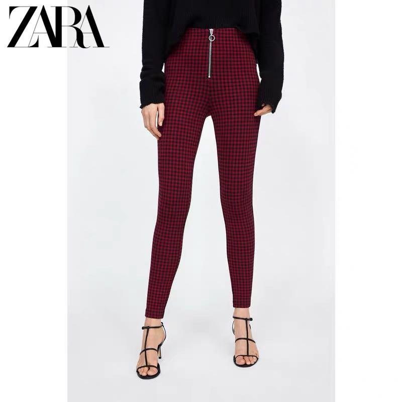 zara tartan leggings