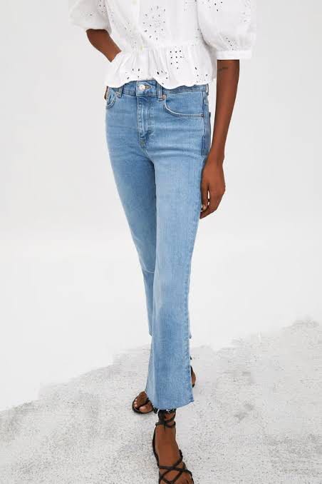 Zara Cropped Flare Jeans, Women's 