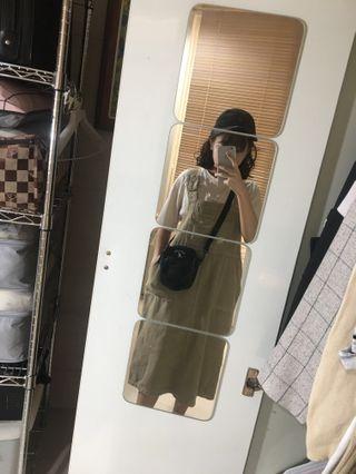 古著 卡其吊帶裙