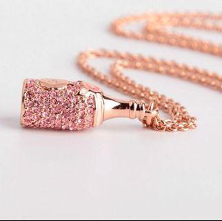 New Kate Spade Champagne Mini Pendant Necklace, 12k Rose Gold Plated