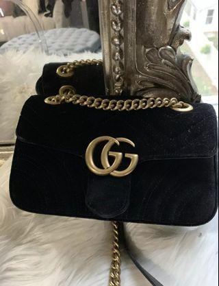 Gucci Marmont Chevron  Velvet Mini bag