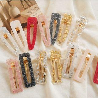 Retro Speckled Acrylic Barrette Hair Clip
