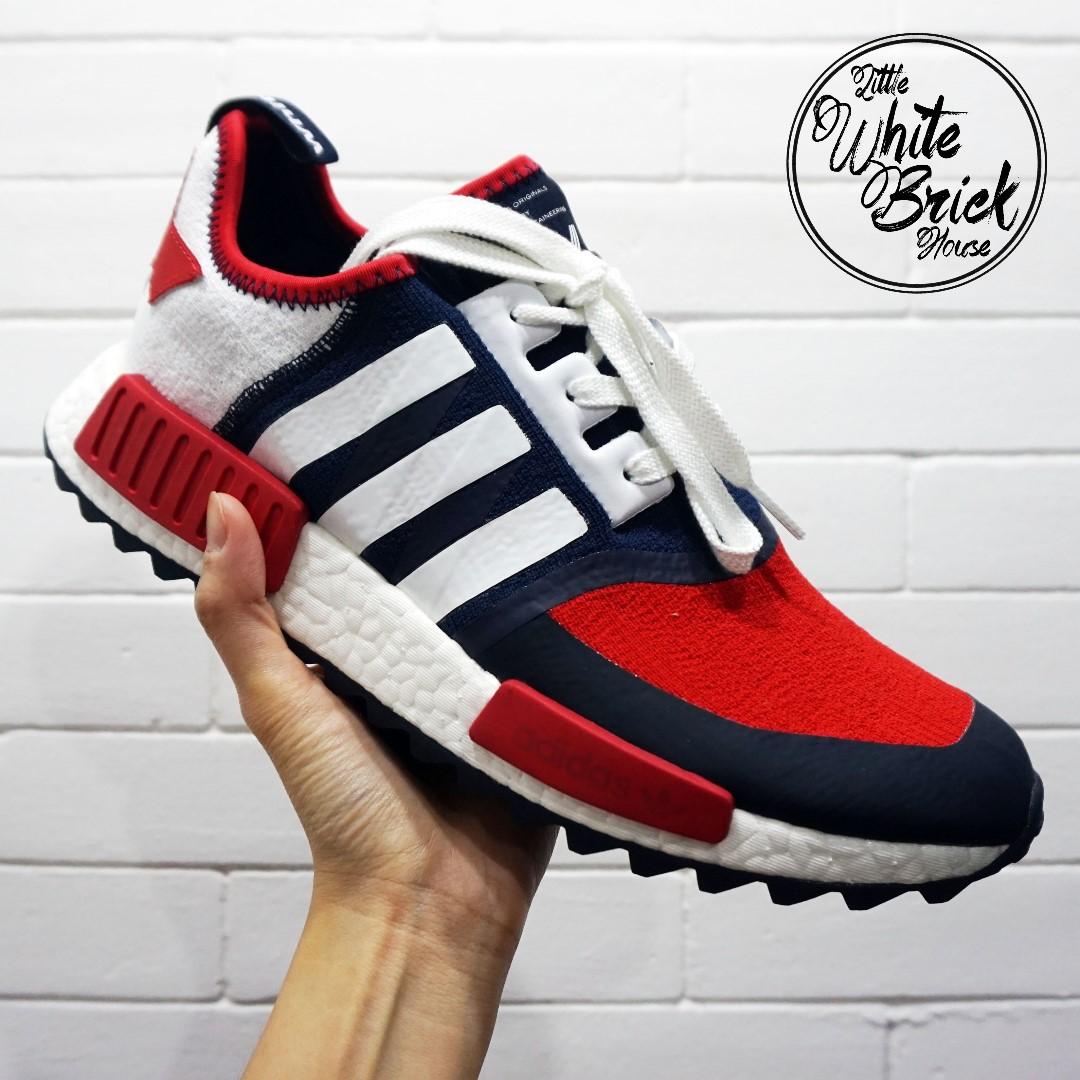 Adidas x White Mountaineering NMD Trail PK Solar Navy/White Authentic, Men's Fashion, Footwear, Sneakers on Carousell