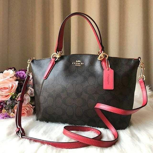Authentic coach small kelsey satchel in signature canvas