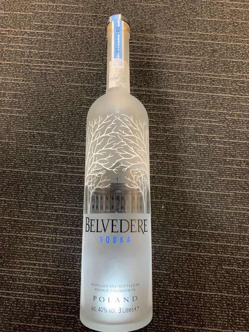Empty Belvedere Vodka Bottle 
