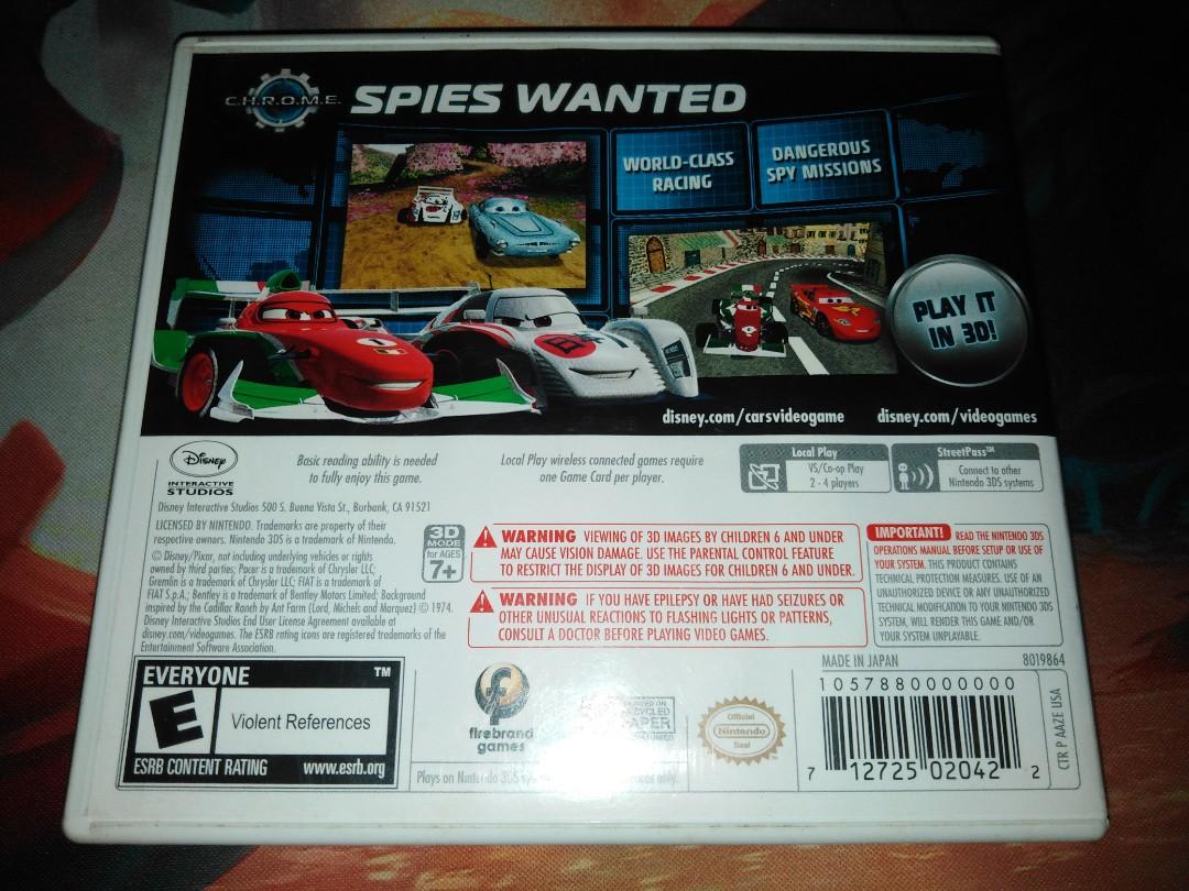 Cars 2 for Nintendo 3DS (Category: Nintendo) located in San Pedro. Submitted by dredgergaming (Listing ID 247253617, Image 2). Description: Selling Cars 2 for Nintendo 3DS for only ₱400 US (used, tested) comes with game, case and manual MEET-UP Biñan San Pedro Alabang Molino message me first for other meet up places.