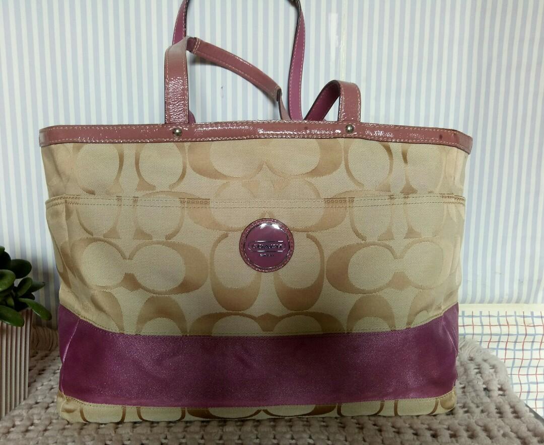 purple coach diaper bag