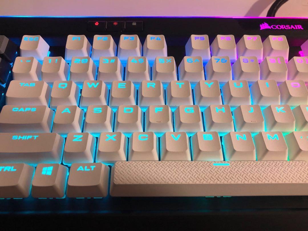 Corsair K95 Platinum W White Pbt Keycaps Computers Tech Parts Accessories Computer Keyboard On Carousell