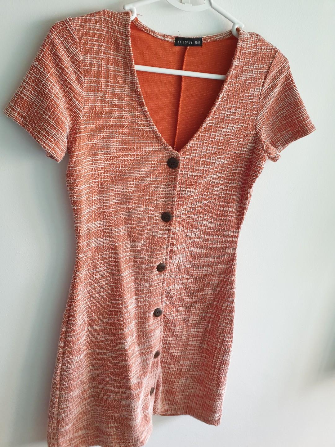Cotton On Marlow Button Through Mini Dress Women s Fashion Dresses Sets Dresses on Carousell