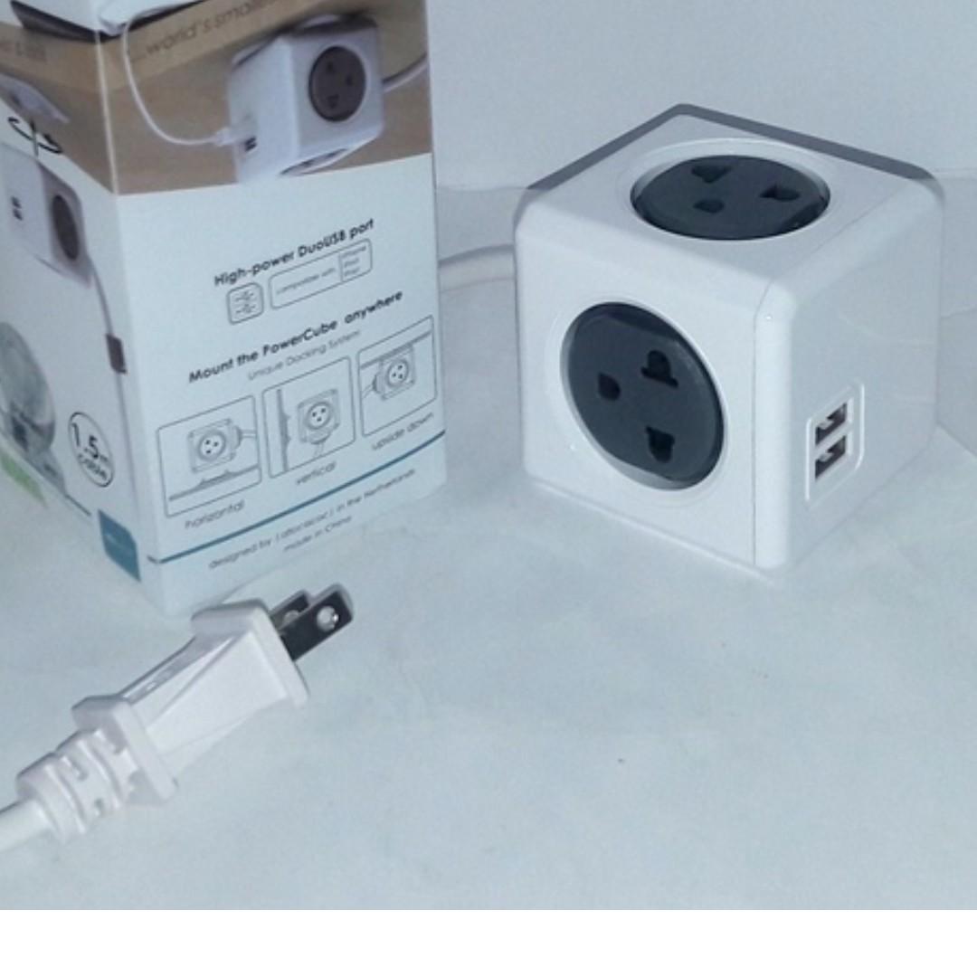 Cube Power Extension with Dual USB Port (Category: Cables & Adaptors) located in Quezon City. Submitted by mondy_mond (Listing ID 247275427, Image 1). Description: Get more power from the Cube... *May 4 power outlets at 2 USB (2.1A) ports para kahit hindi mo na dalin USB adaptor mo for devices *1.5 meter cable para pwede mo i-posisyon yung connections mo accordingly *Extension cable can be screwed, fastened for stable use *Meron s'yang twist & lo