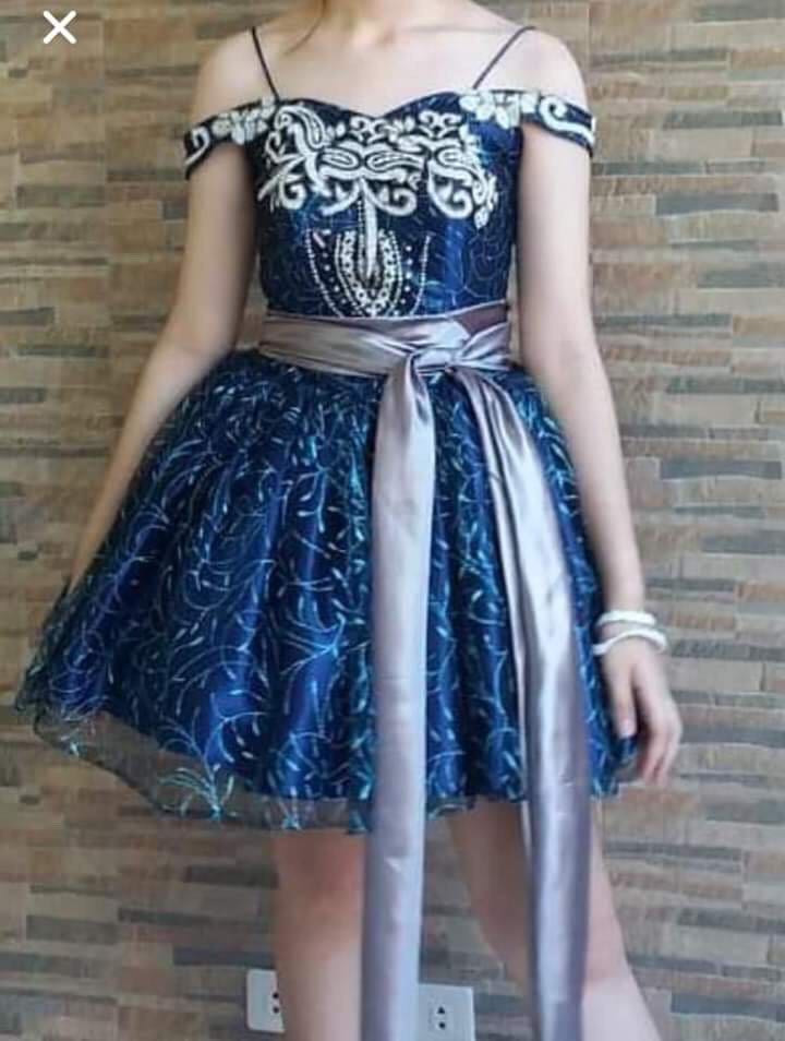 Evening Blue Cocktail Gown, Women's Fashion, Dresses & Sets, Evening