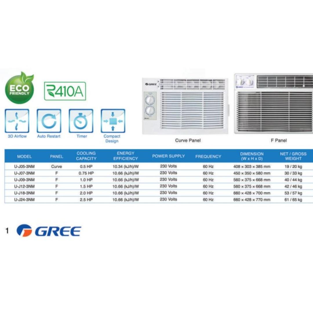 Free Aircon Installation Gree U J05 3nm Window Type Manual Controller 0 50 Home Furniture Home Appliances Air Conditioning And Heating On Carousell