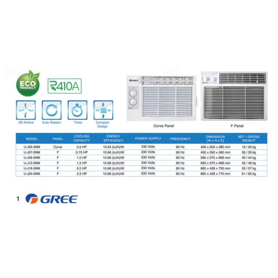 Free Aircon Installation Gree U J09 3nm Window Type Manual Controller 1 0 Hp Home Furniture Home Appliances Air Conditioning And Heating On Carousell