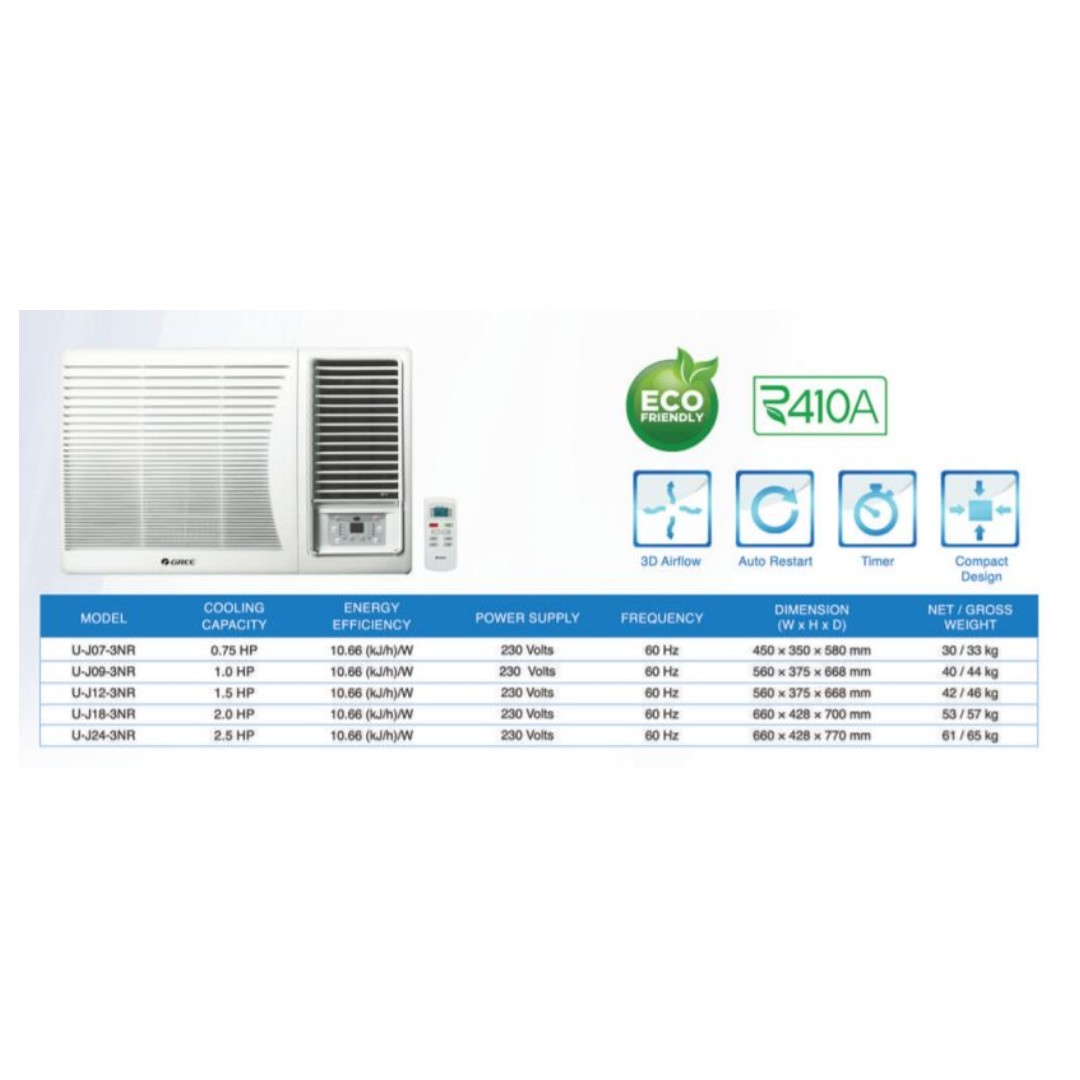 Free Aircon Installation Gree U J09 3nr Window Type Remote Control