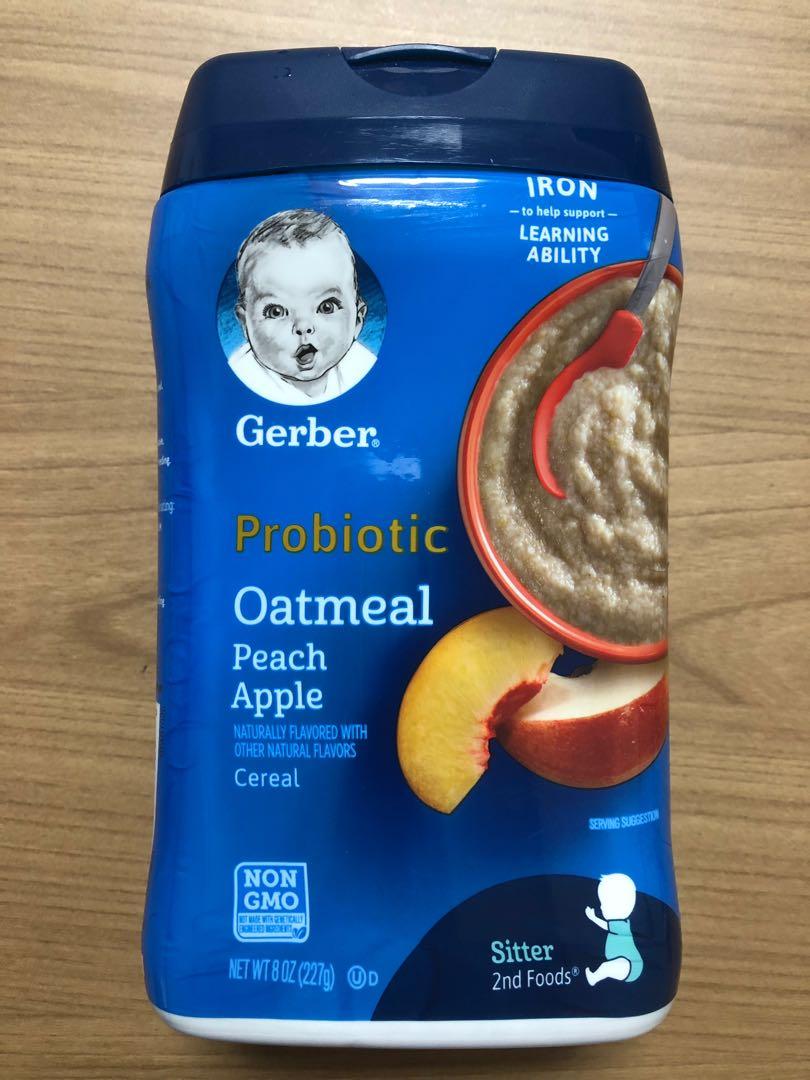 gerber probiotic oatmeal peach apple cereal