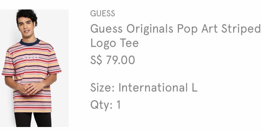 guess pop art striped tee