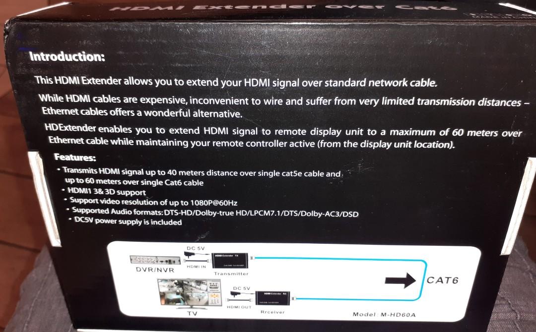 HDMI Extender 60m (Category: Cables & Adaptors) located in Quezon City. Submitted by goodviberco (Listing ID 247280382, Image 3). Description: We also have 100m P4,000 150m P 4,500 200m 4,850.