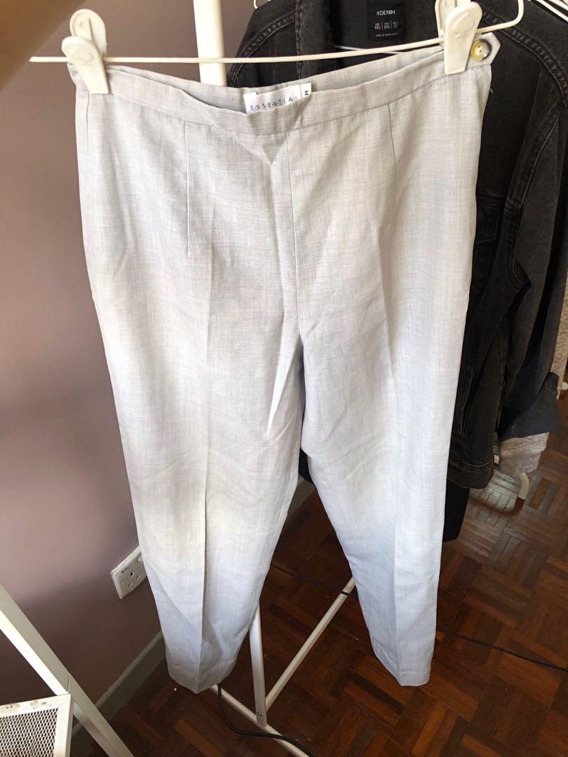 High Waisted Light Grey Pants, Women's Fashion, Bottoms, Jeans ...