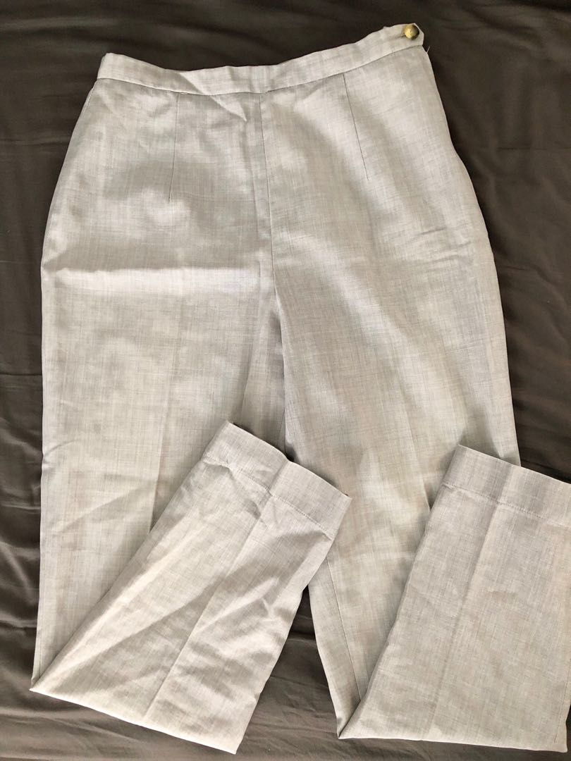 High Waisted Light Grey Pants, Women's Fashion, Bottoms, Jeans ...