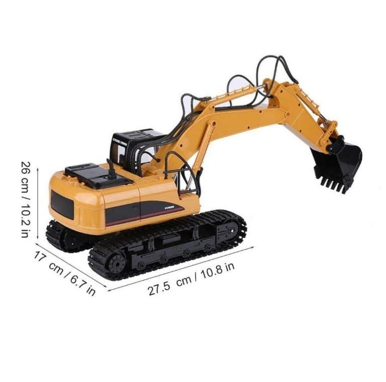 Huina 1550 1 14 2 4g 15ch Rc Alloy Excavator Truck Construction Vehicle Toy Ae Rc Car Motorycle Models Kits