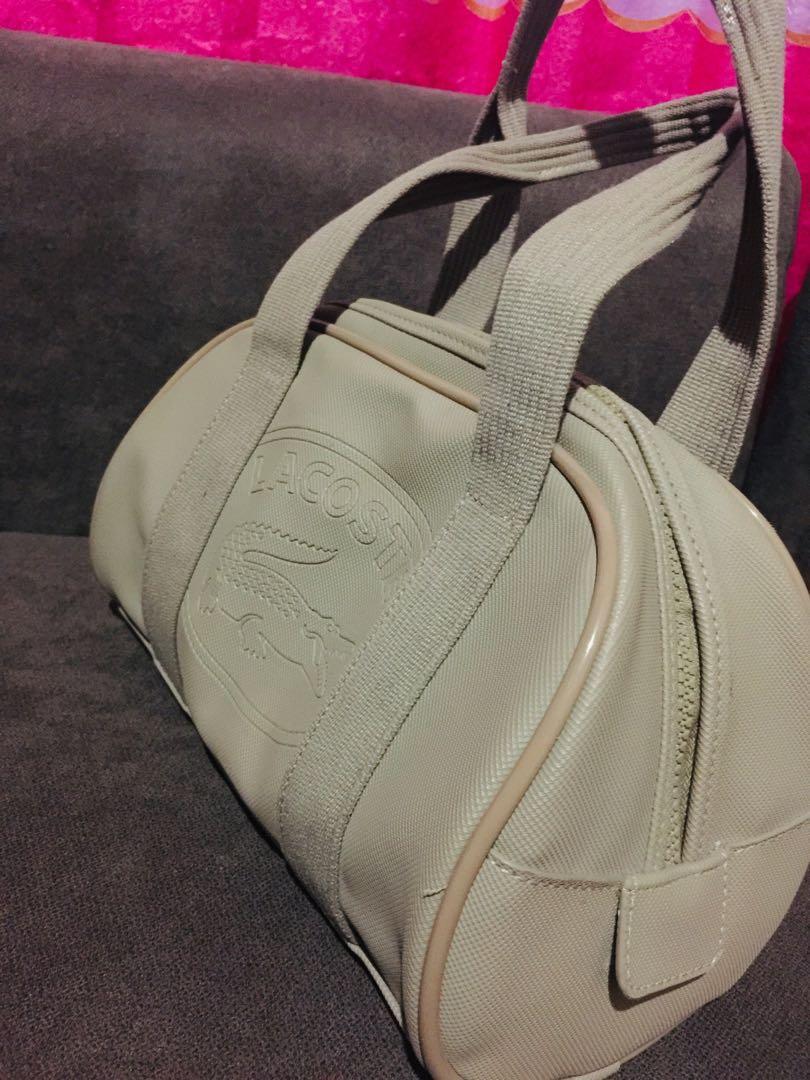 Ladies Lacoste Natural Bowling Bag Style- Wipeable, Gym Or Daily