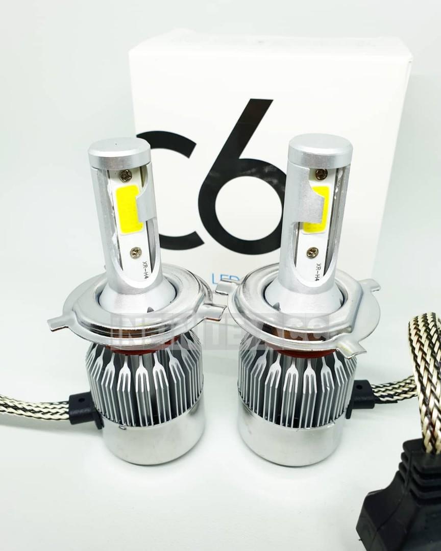 Led C6 H4 Headlight 6500k Putih Lampu Mobil Motor Headlamp