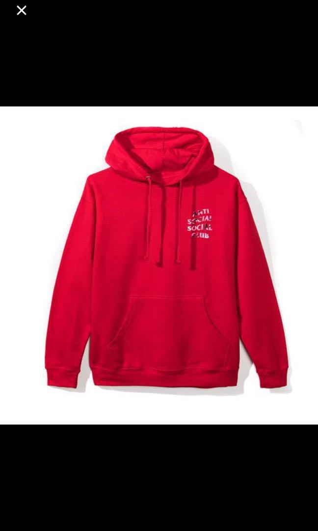 anti social social club hoodie red