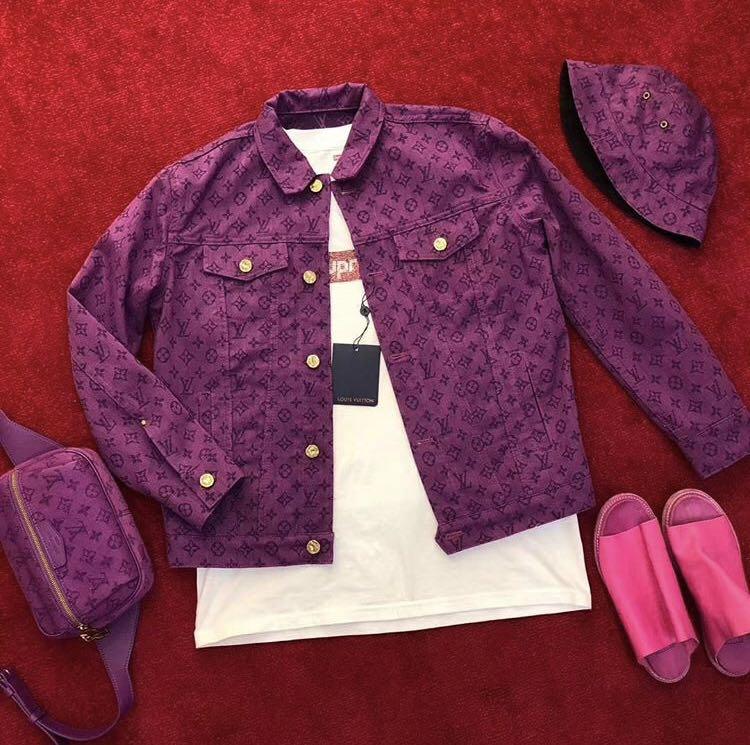 louis vuitton purple denim jacket