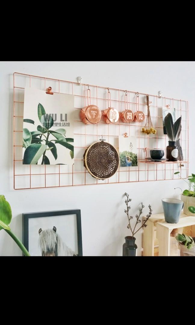 Nordic Mesh Rose Gold Wall Frame Parts On Carousell