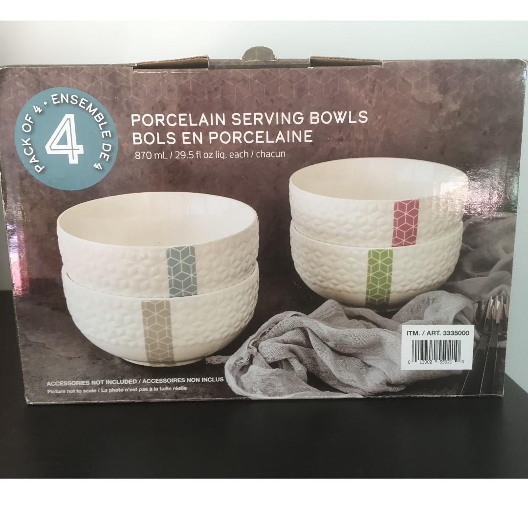 OVERANDBACK Porcelain Serving Bowls (Set of 4) on Sale, Kitchen