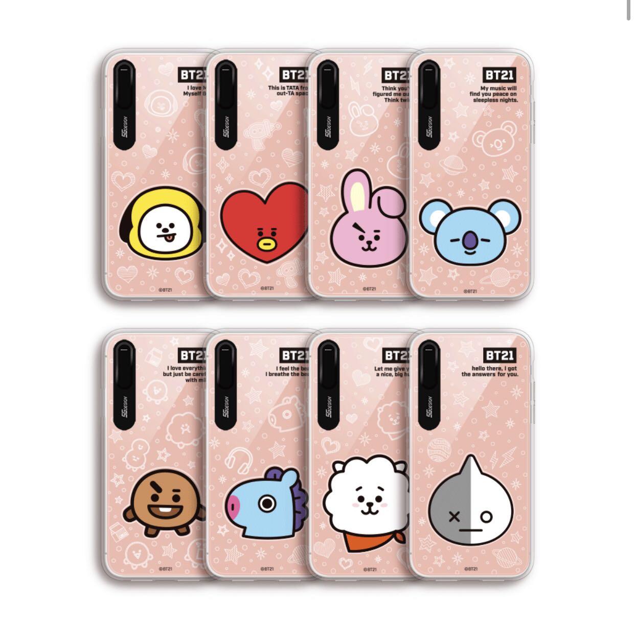 Po Official Bt21 Face Mirror Light Up Phone Case Entertainment K Wave On Carousell