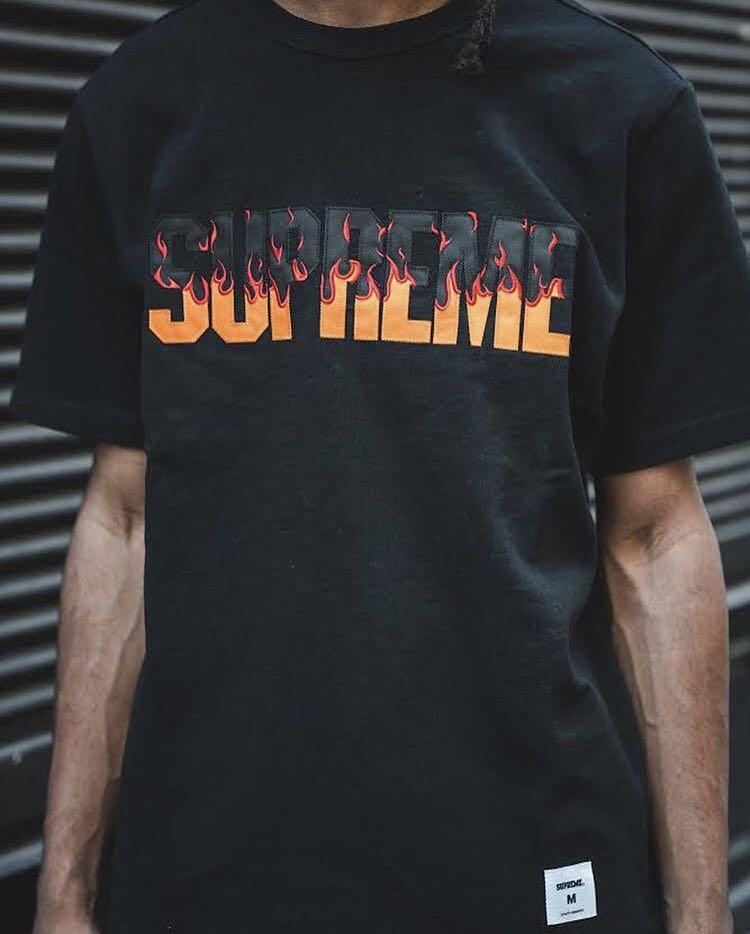 supreme flame t shirt