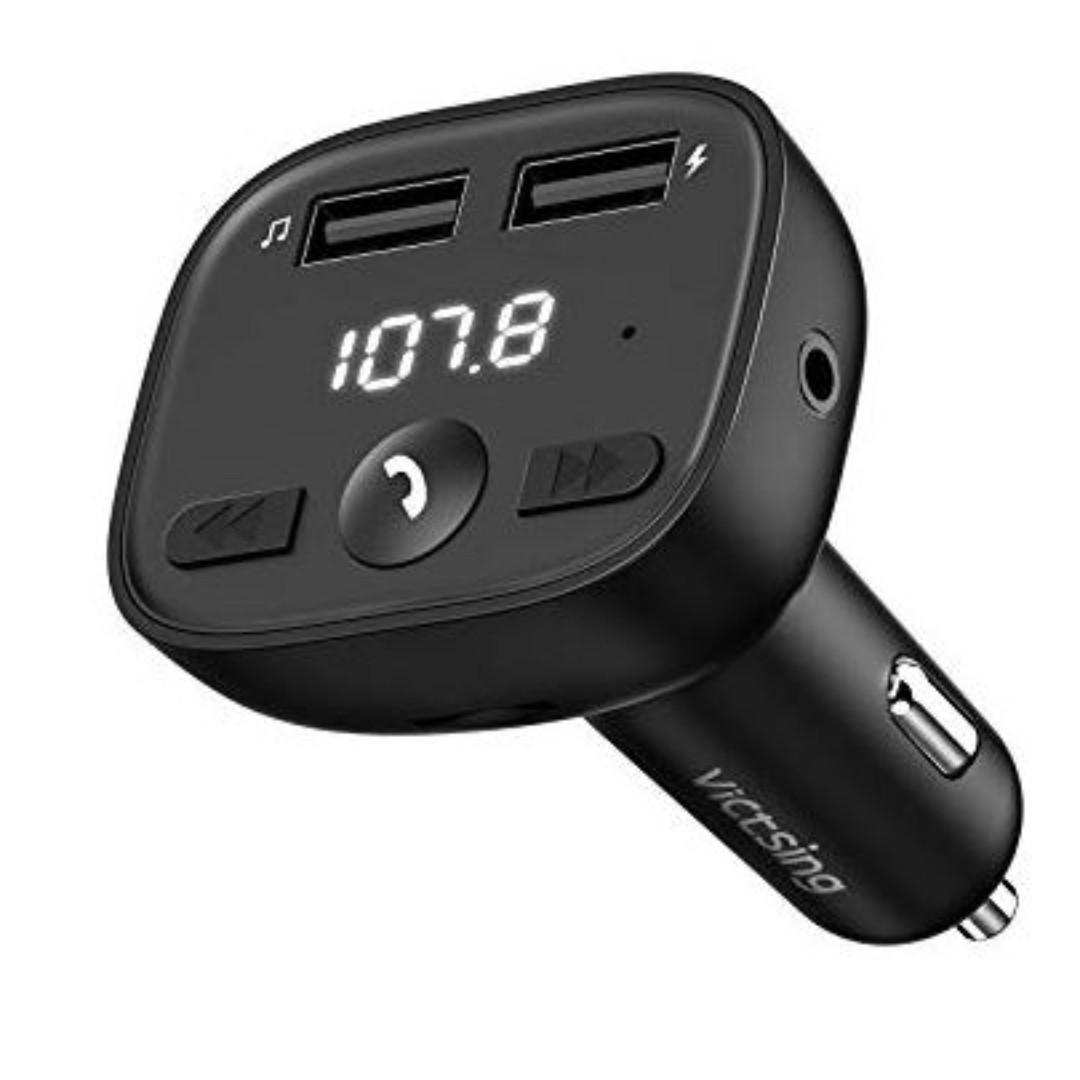 VicTsing BH268A Bluetooth FM Transmitter LED Screen Adapter Car Kit 2