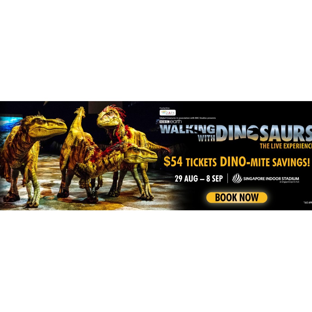 Sports hub shop walking with dinosaurs