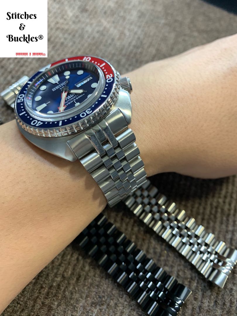 22mm Jubilee Bracelet exclusively for Seiko Prospex Turtle Reissue Models,  Luxury, Watches on Carousell