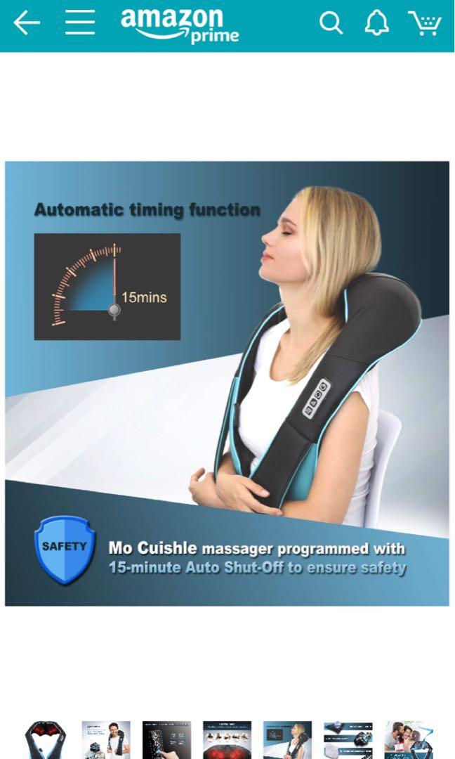 Mo Cuishle Shiatsu Neck & Back Massager Pillow with Heat, Health &  Nutrition, Massage Devices on Carousell