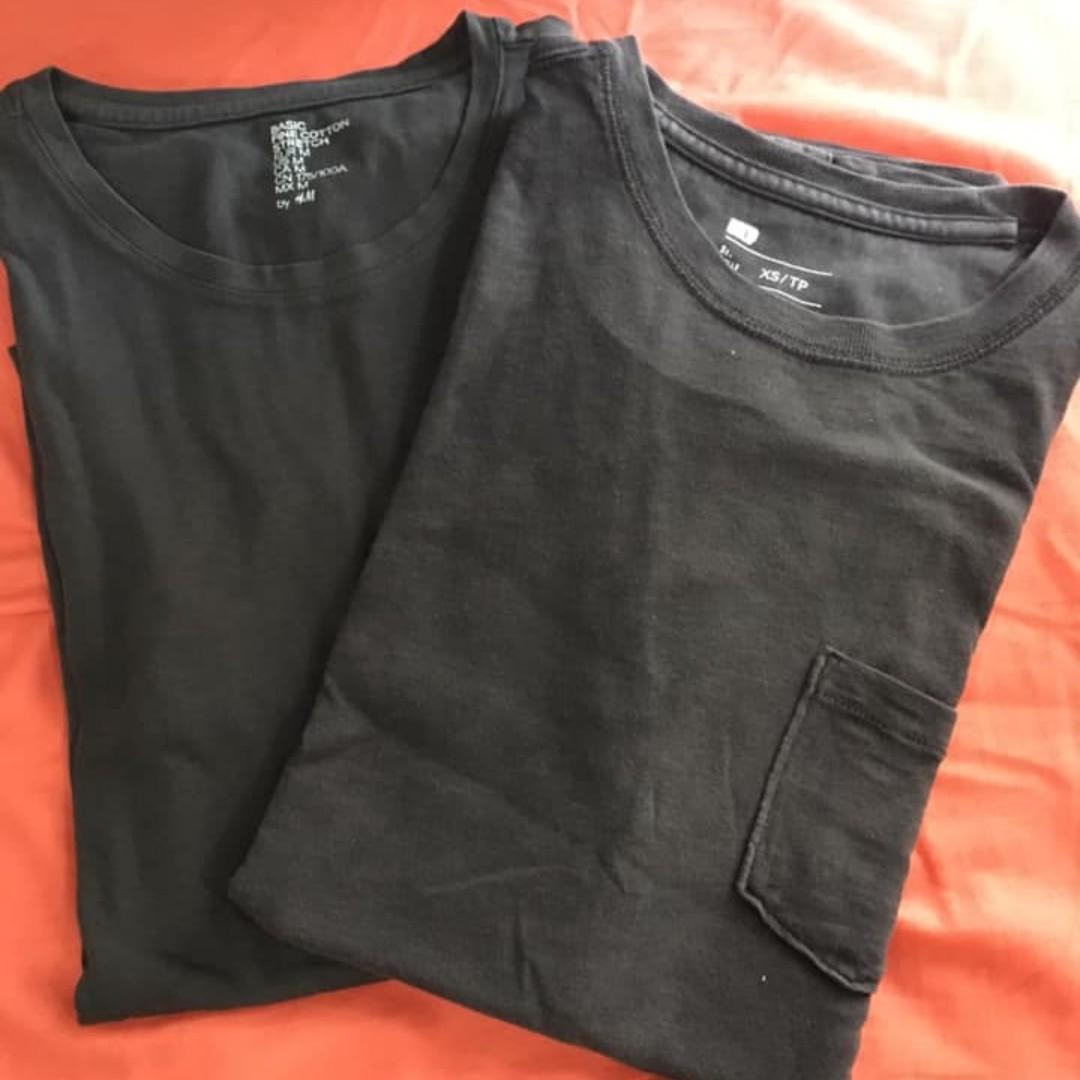 Basic Fine Cotton Stretch H M Black T shirt Men s Fashion Tops Sets Tshirts Polo Shirts on Carousell