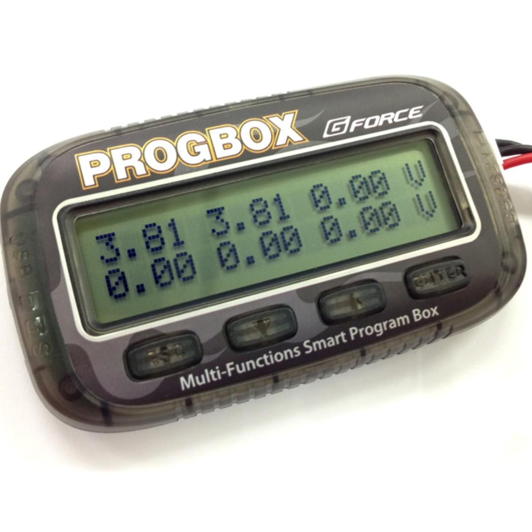 Battery multi function smart program box (Category: Other Security Devices) located in Valenzuela. Submitted by eriq.eriq (Listing ID 247523173, Image 1). Description: Features 1. ESC Setting 2. LiPo battery Monitor 3. Input PPM Signal Monitor 4. Servo Tester 5. Monitor KV/RPM Tester 6. PC Interface - Link ESC to PC G Force ESC Option PROGBOX G0017 by GForce ● Input voltage: 6 - 10 V DC ● Current value: 500 mA / ● Standby current: <20 mA ● Operab