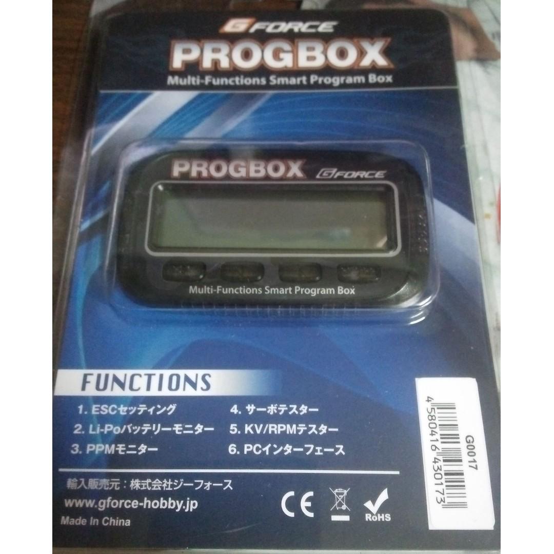 Battery multi function smart program box (Category: Other Security Devices) located in Valenzuela. Submitted by eriq.eriq (Listing ID 247523173, Image 2). Description: Features 1. ESC Setting 2. LiPo battery Monitor 3. Input PPM Signal Monitor 4. Servo Tester 5. Monitor KV/RPM Tester 6. PC Interface - Link ESC to PC G Force ESC Option PROGBOX G0017 by GForce ● Input voltage: 6 - 10 V DC ● Current value: 500 mA / ● Standby current: <20 mA ● Operab