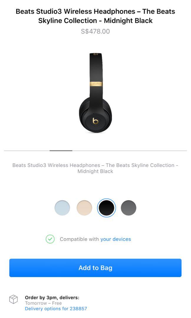 Beats skyline collection midnight black on sale