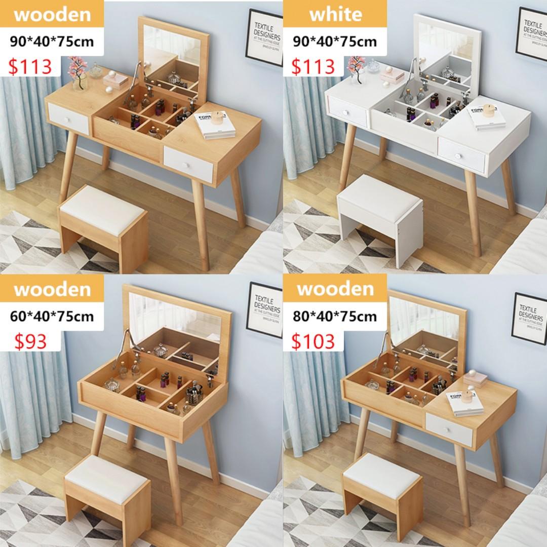 Bn 60 80 90cm Makeup Organizer Dresser A107 White Brown