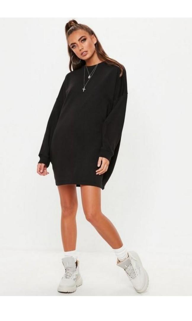Black oversized sweater dress Clearance