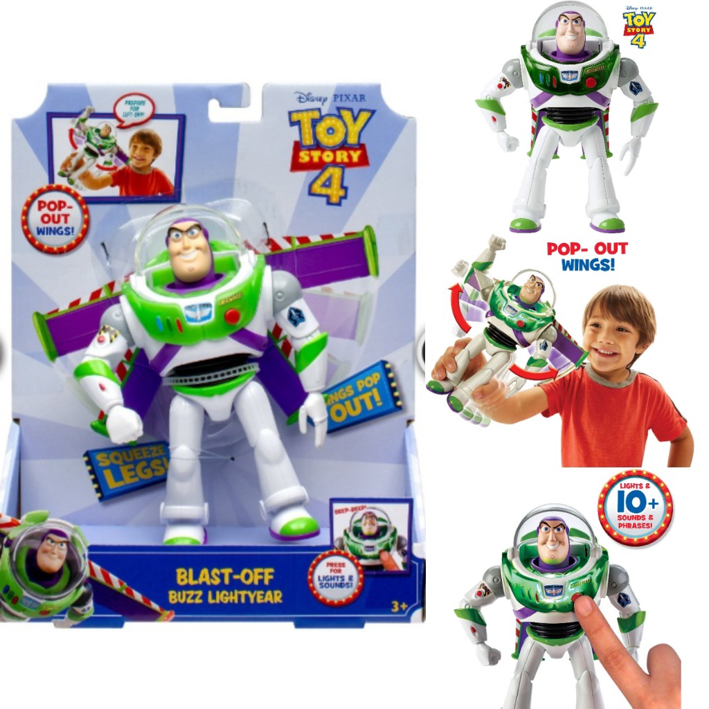 Toy Story 4 Buzz Lightyear Blast Off Action Pop Out Wings Disney Pixar