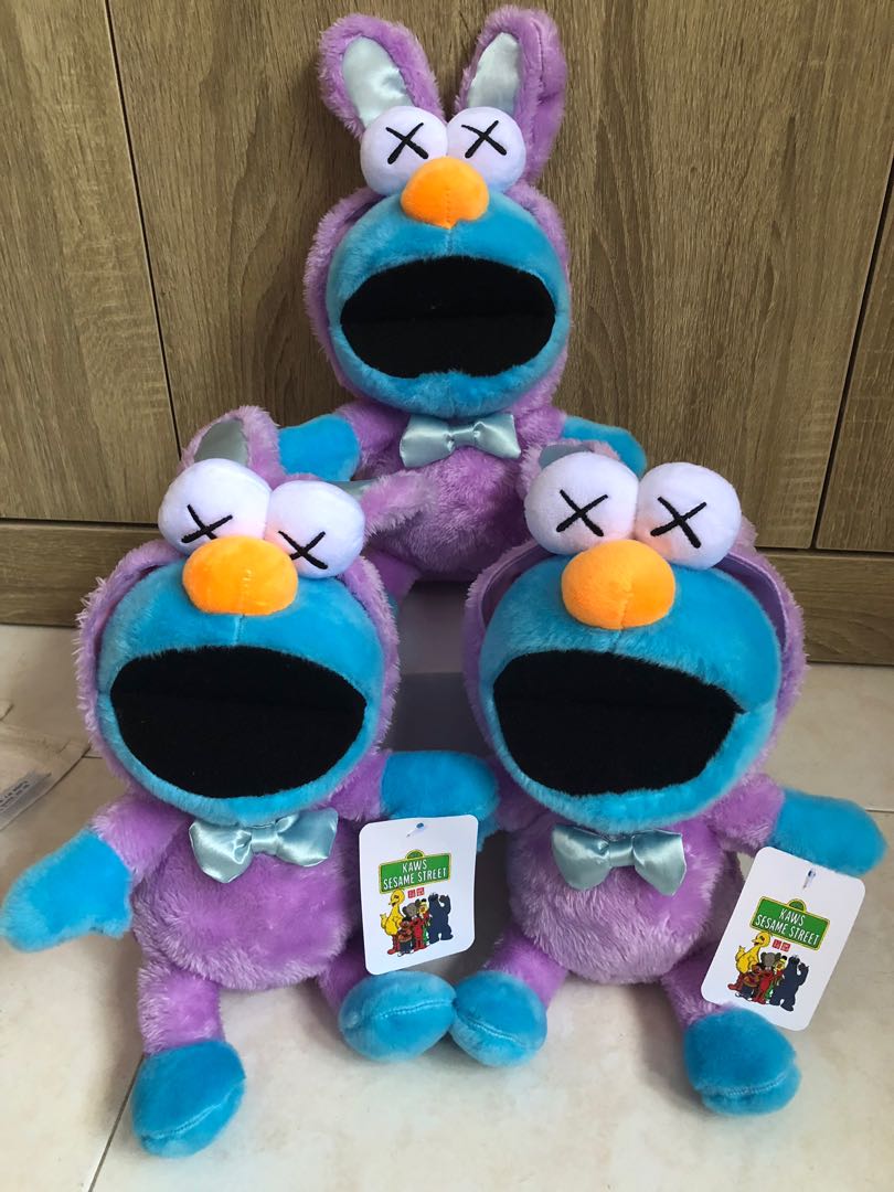 Cookie monster kaws plush deals